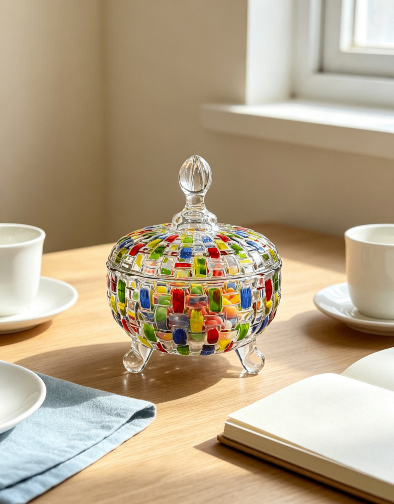 Woven candy jar